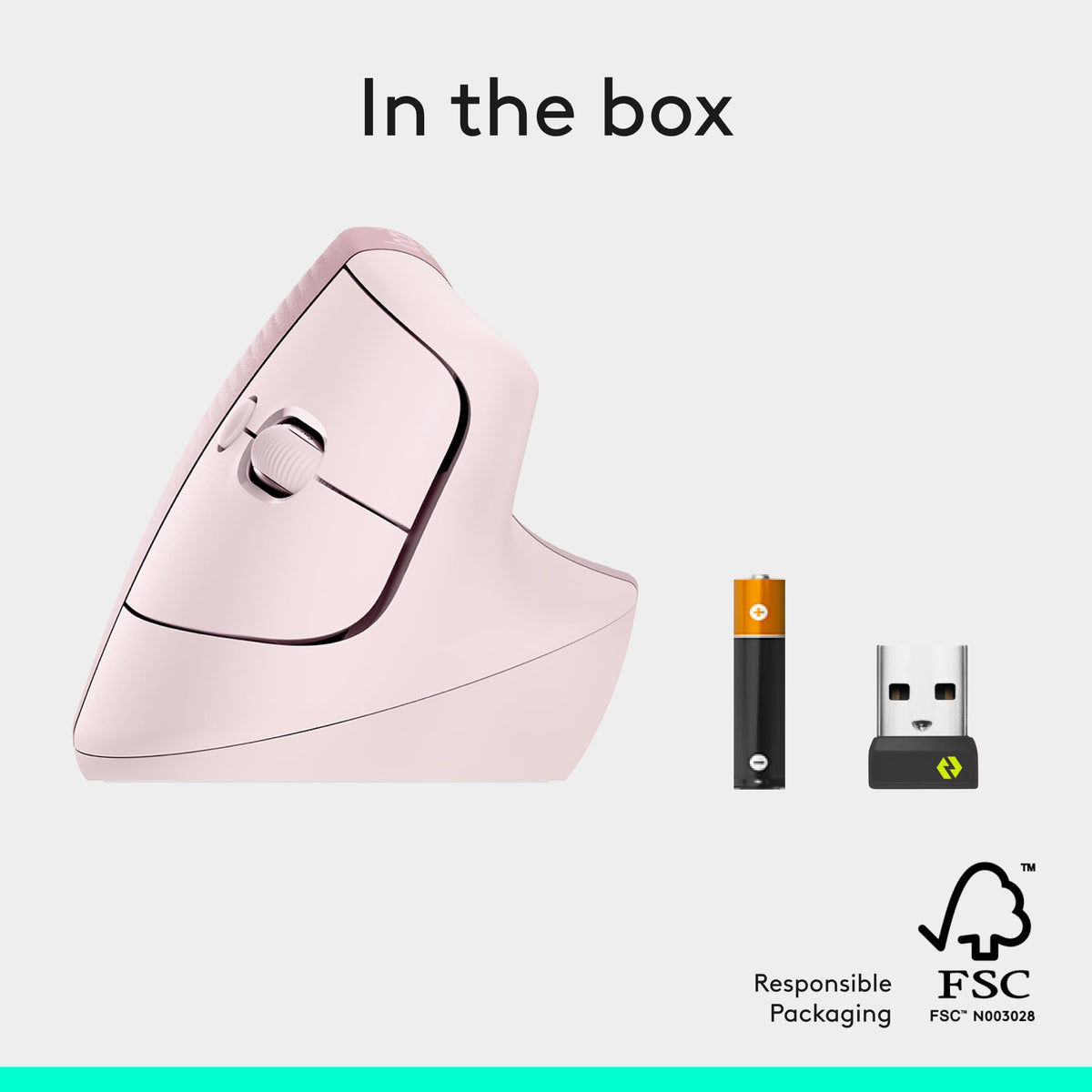 Logitech Lift Vertical Ergonomic Wireless Mouse - Rose