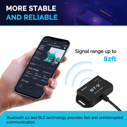 Renogy BT-2 Bluetooth Module RJ45 Communication Port Wirelessly Monitor Real-time Insight Precise Control, Compatible Solar Charge Controllers, Battery Charger, Inverter, BT-2 RS485 Renogy