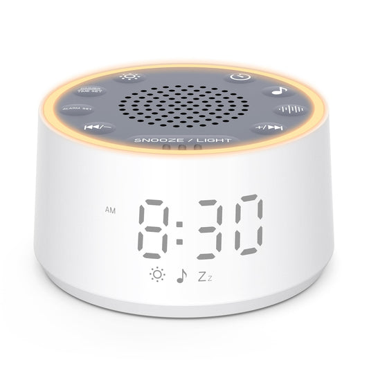 Dreamegg D1 Nova Sound Machine - White Noise Machine Alarm Clock with 25 Soothing Sounds, 10 Night Lights for Baby Adult, Dimmable, 7 Alarm Sounds, Timer, Noise Machine for Sleeping, Bedroom, Travel - Available at All In One Marketplace Canada