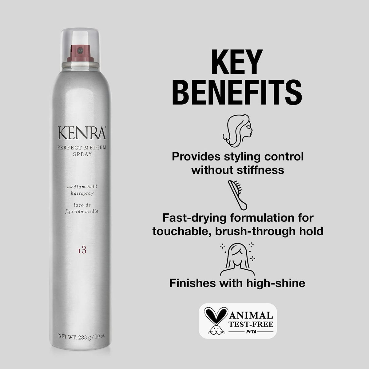 Kenra Perfect Medium Spray 13 | Medium Hold Hairspray for Natural Movement | High-Shine & Frizz Control