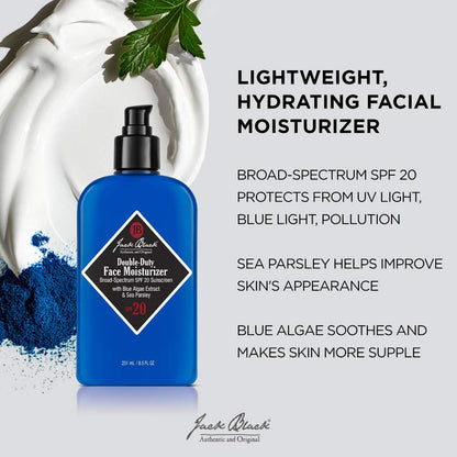 Jack Black - Double Duty Face Moisturizer with SPF 20 - Lightweight & Protective - 251 ml