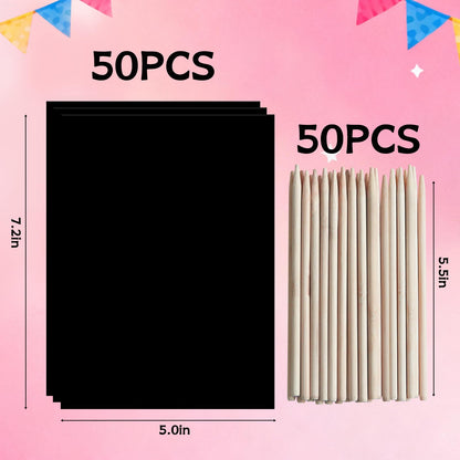 ZMLM 100PCS Rainbow Scratch Paper Art Gifts, Arts and Crafts for Kids Toys 🍁 All In One Marketplace Canada