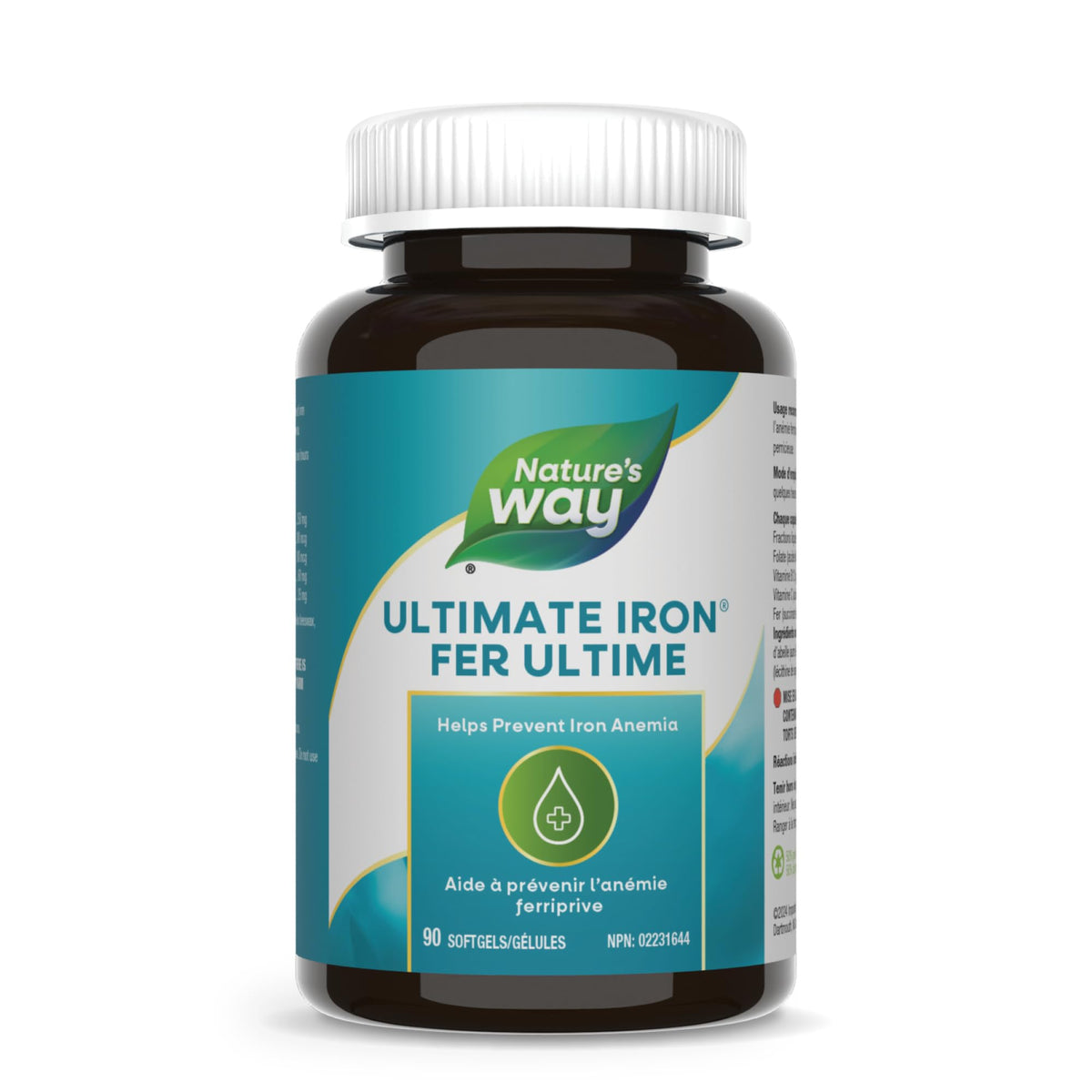 Nature's Way Ultimate Iron - Iron Supplement for Red Blood Cell Production & Anemia Prevention – Contains Folate, Vitamin B12, & Vitamin C - 90 Softgels