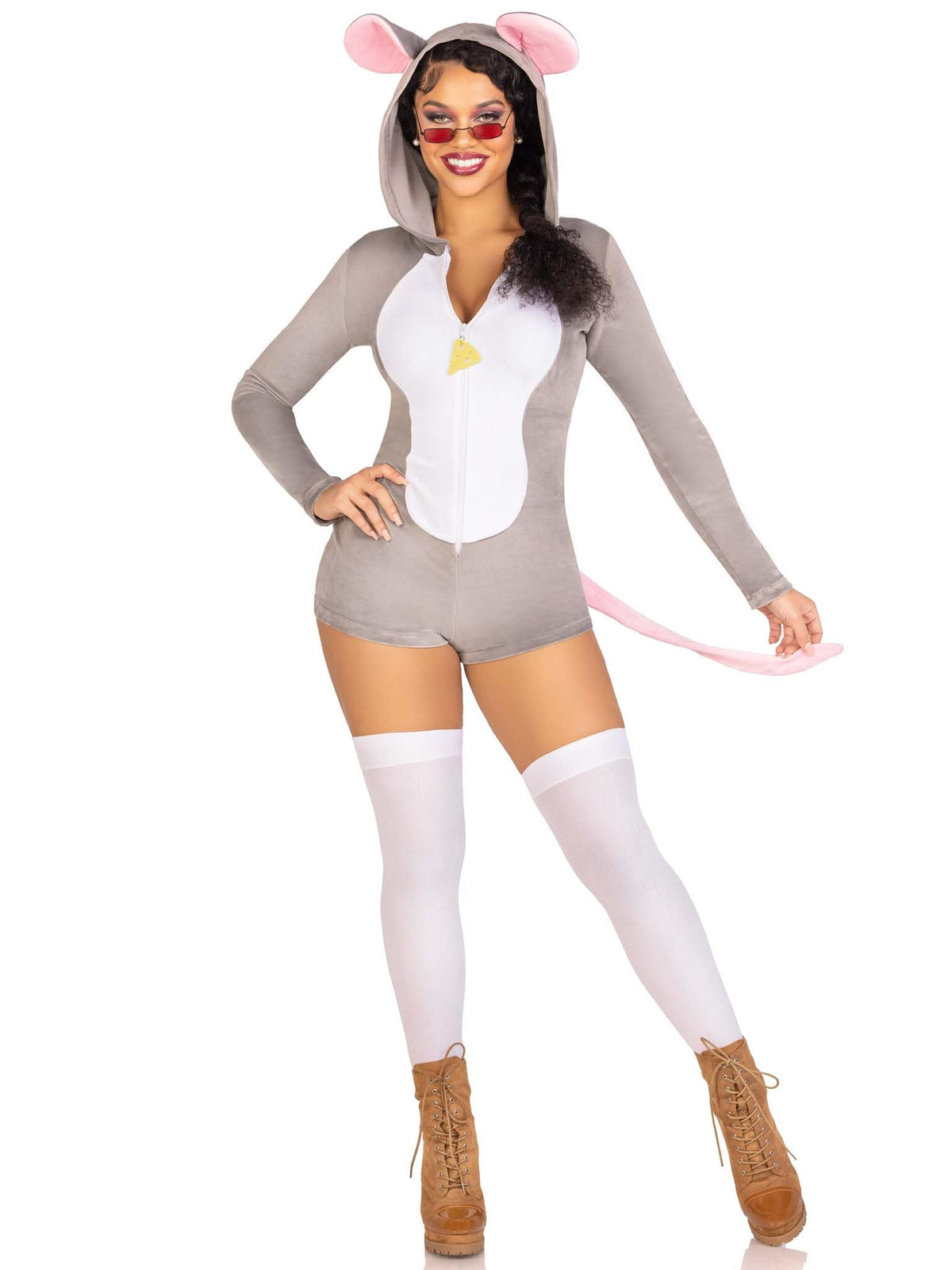 Déguisement d'Halloween confortable pour femme Leg Avenue, motif souris, GRIS, MOYEN