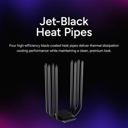 Cooler Master Hyper 212 Black Edition CPU Air Coolor, Silencio FP120 Fan, 4 CDC 2.0 Heatpipes, Anodized Gun-Metal Black, Brushed Nickel Fins for AMD Ryzen/Intel LGA1200/1151 Cooler Master