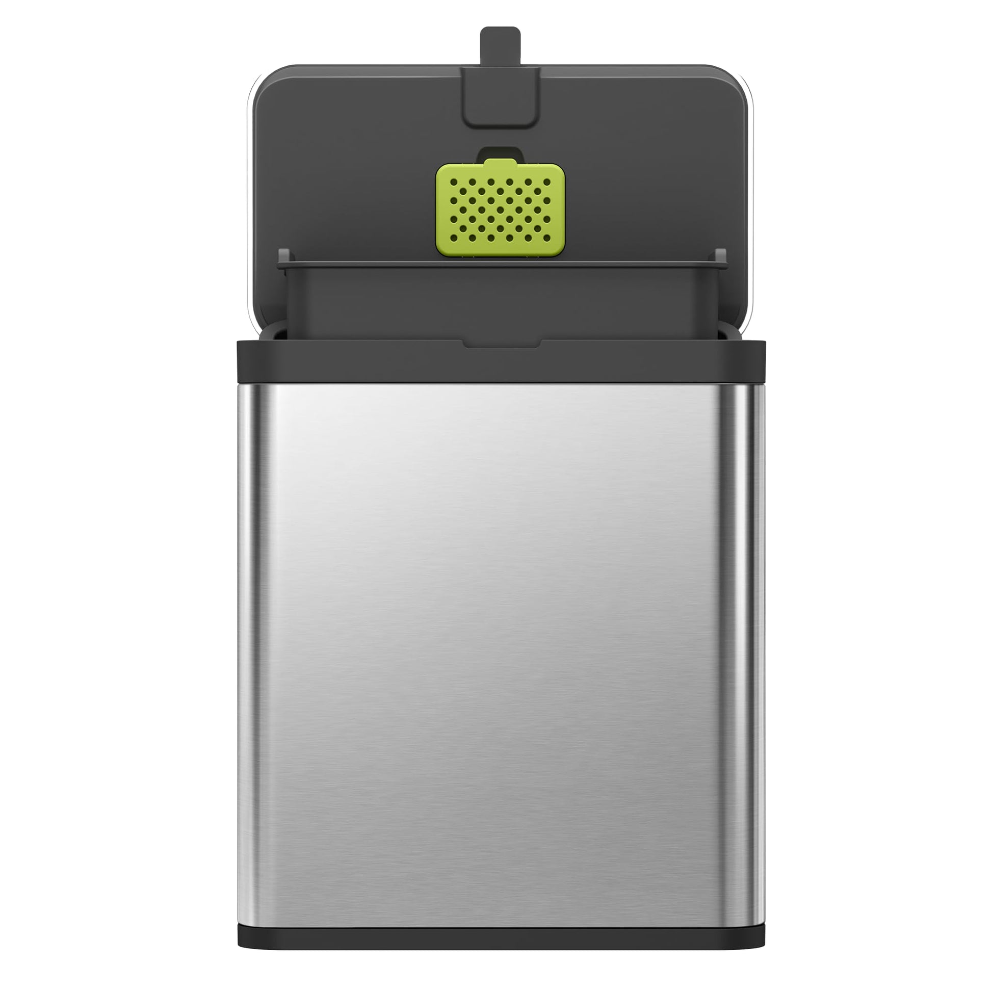 EKO Kitchen Compost Bin, 7L / 1.85 Gal Stainless Steel with Removable Inner Bucket and Deodorizer Compartment, 2-in-1 Countertop Compost Bin with Lid, Food Waste Caddy for Kitchen (MMT & Black Finish) EKO
