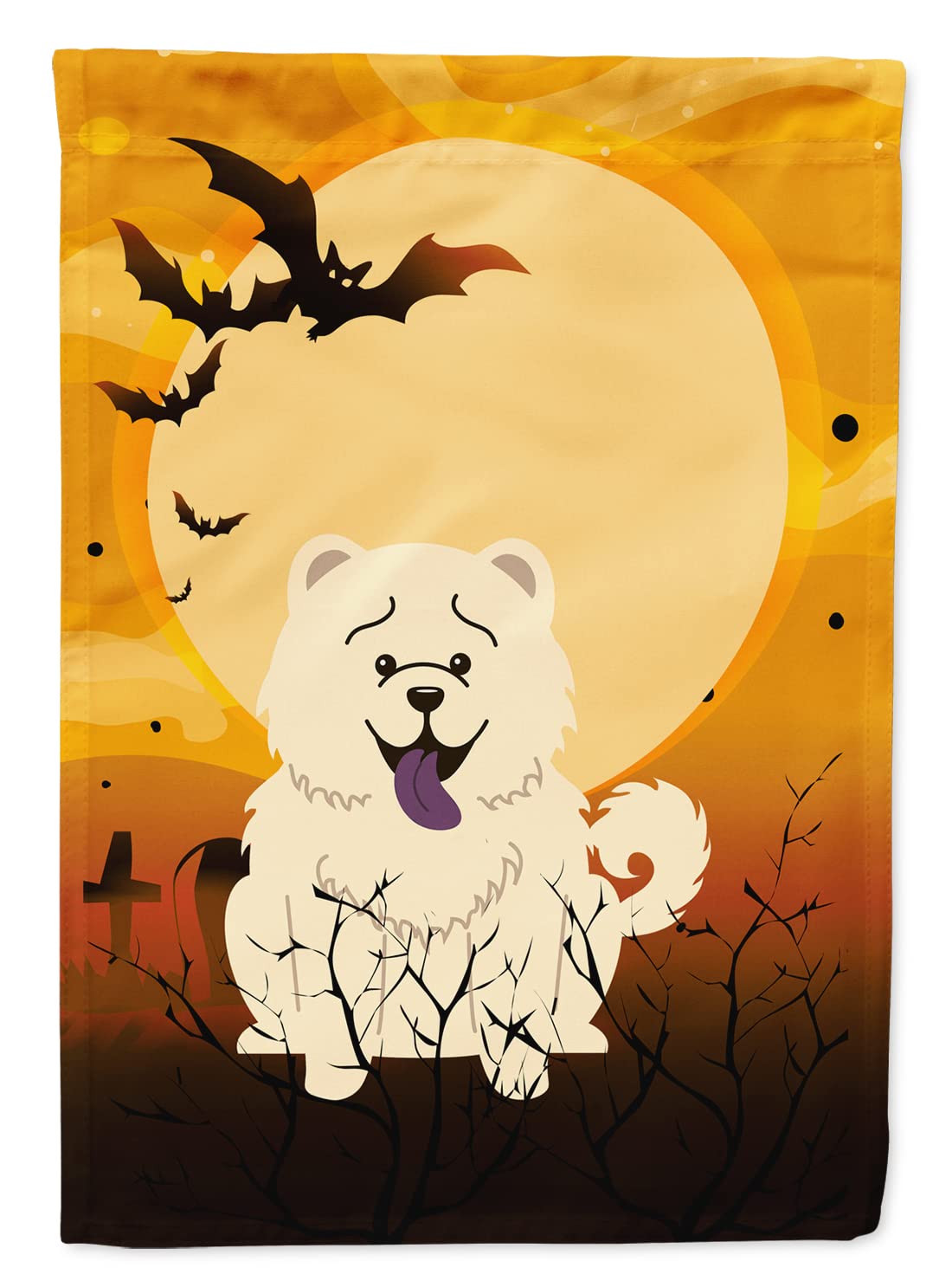 Caroline's Treasures BB4406GF Drapeau de jardin Halloween Chow Chow blanc, petit, multicolore