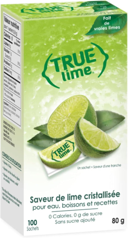 True Lime Water Enhancer - 100% Natural, Sugar-Free, Zero Calories - Single-Serve Packets, 100 Count (Pack of 2)