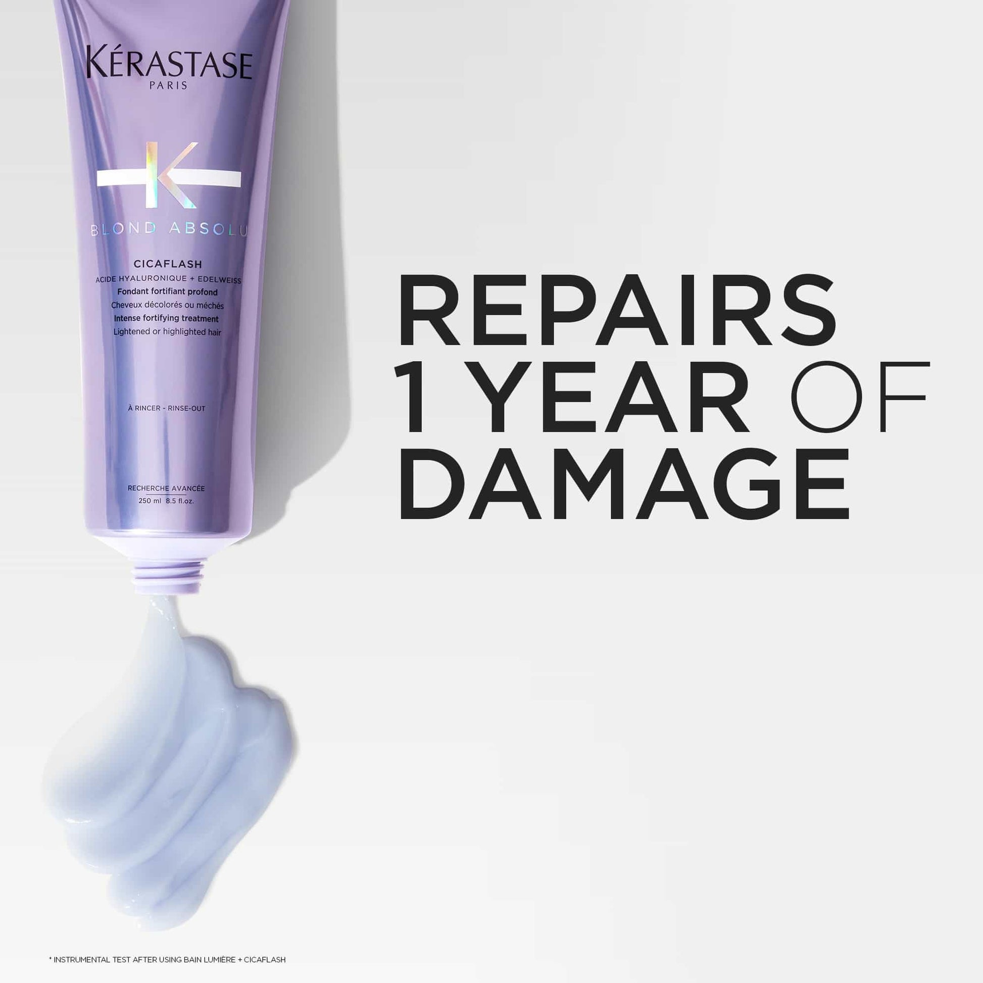 Kérastase Blond Absolu Conditioner, Cicaflash Purple Conditioner, Repairs & Nourishes, Protects Against Breakage, For Bleached, Highlighted, and Damaged Hair, With Hyaluronic Acid - Available at All In One Marketplace Canada