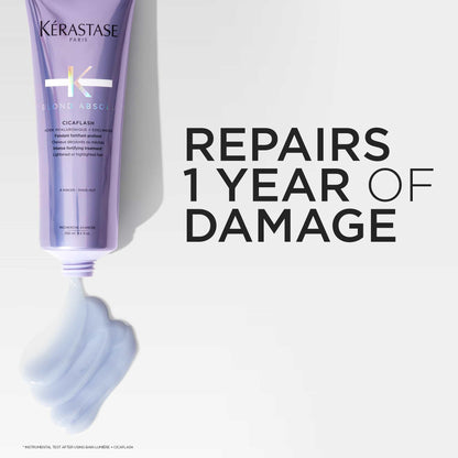 Kérastase Blond Absolu Conditioner, Cicaflash Purple Conditioner, Repairs & Nourishes, Protects Against Breakage, For Bleached, Highlighted, and Damaged Hair, With Hyaluronic Acid - Available at All In One Marketplace Canada