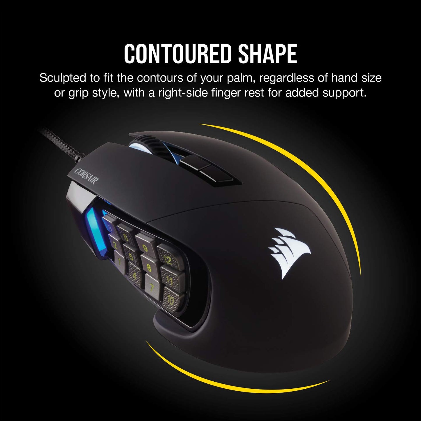 Corsair Scimitar RGB Elite Gaming Mouse for MOBA, MMO - 18,000 DPI - 17 Progammable Buttons - iCUE Compatible - Black 🍁 All In One Marketplace Canada