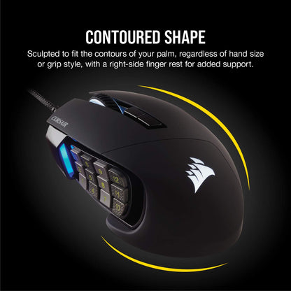 Corsair Scimitar RGB Elite Gaming Mouse for MOBA, MMO - 18,000 DPI - 17 Progammable Buttons - iCUE Compatible - Black 🍁 All In One Marketplace Canada