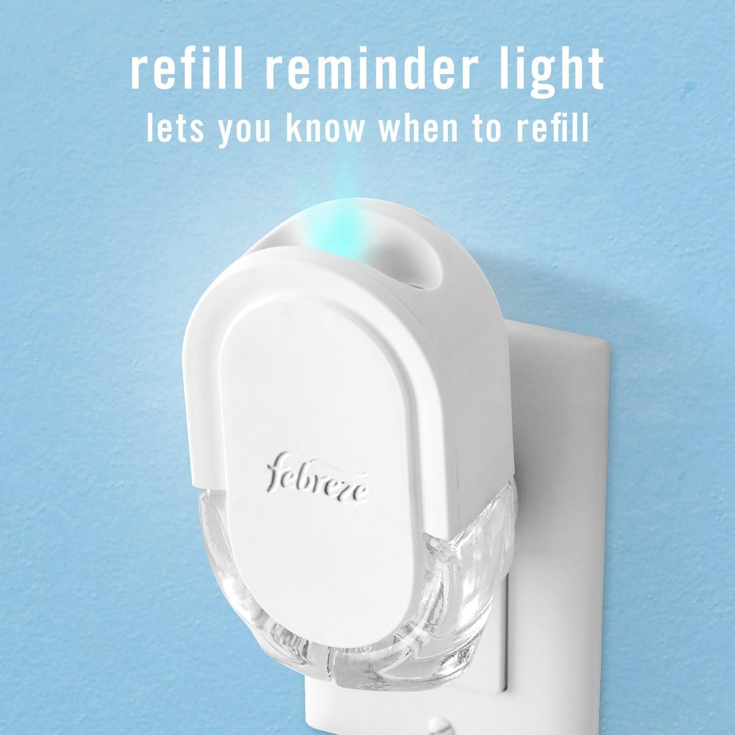 Febreze Plug In Air Freshener, Odor-Fighting Scented Oil Refill for Home and Bathroom and Kitchen, Long Lasting for Strong Odors, Ocean & Mountain Scents, 4 Count Febreze