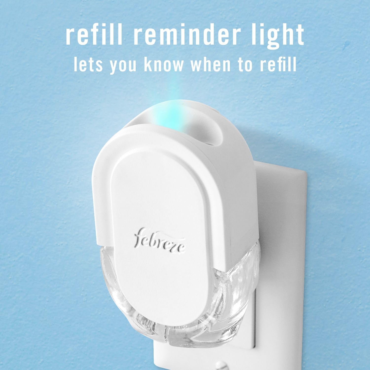 Febreze Plug In Air Freshener, Odor-Fighting Scented Oil Refill for Home and Bathroom and Kitchen, Long Lasting for Strong Odors, Ocean & Mountain Scents, 4 Count Febreze
