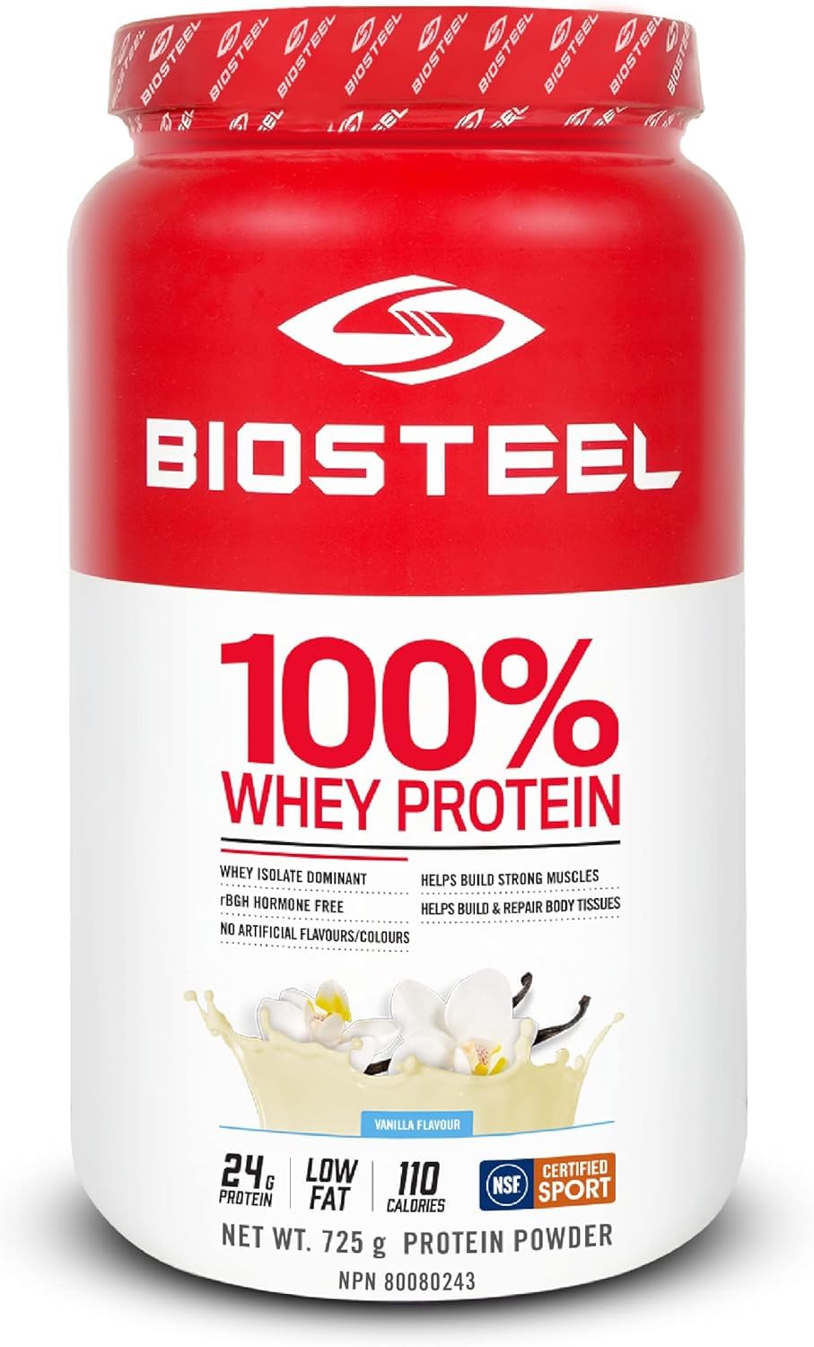 BioSteel 100% Whey Protein Powder, rBGH Hormone Free and Non-GMO Post Workout Formula, Vanilla, 25 Servings BioSteel Sports