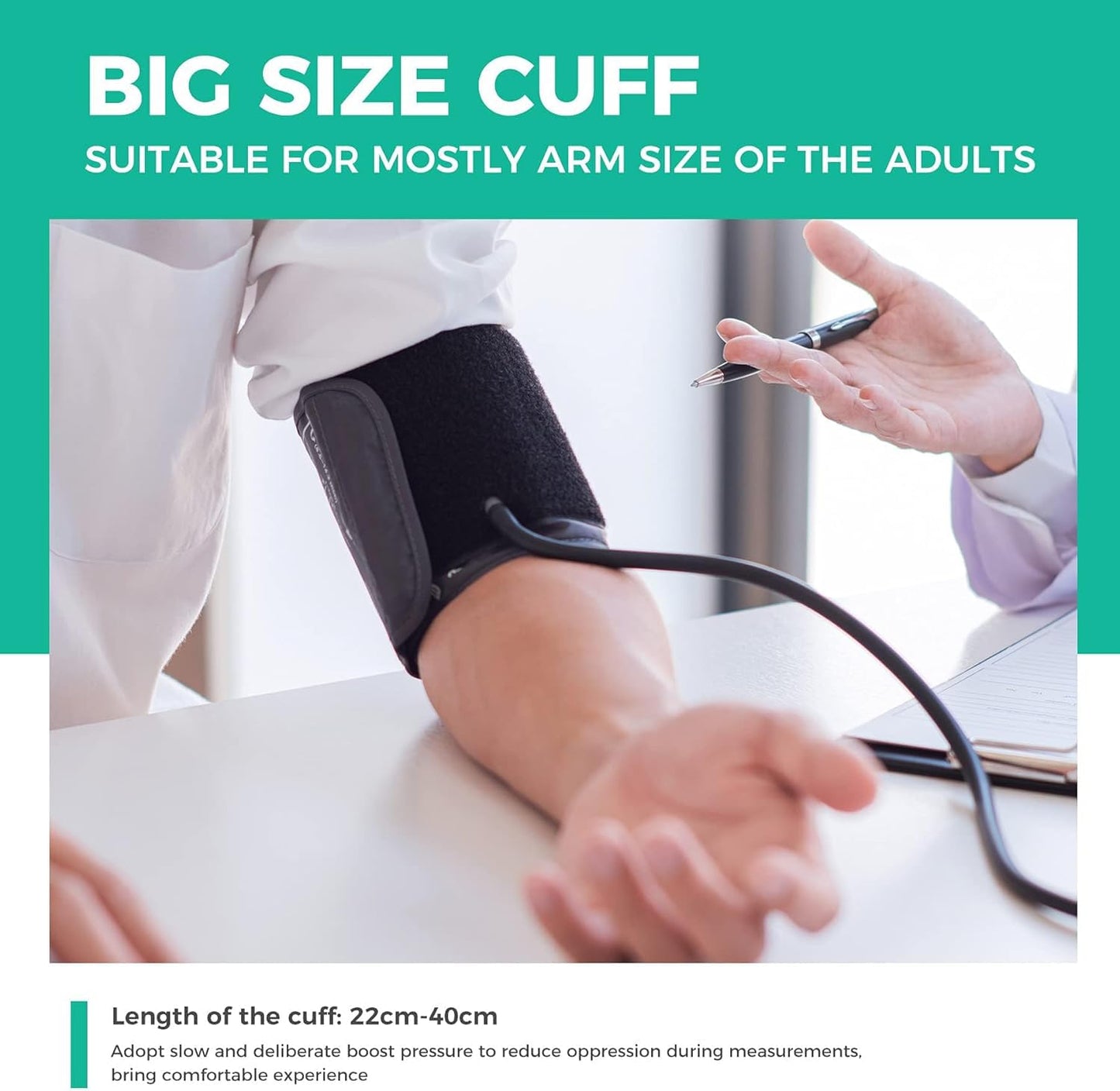 Blood Pressure Machine for Home Use Automatic Blood Pressure Monitor with 2x120 Reading Memory Adjustable Arm Cuff 8.7"-15.7" with Large LED Backlit Display Black - Available at All In One Marketplace Canada