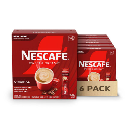 Nescafé Sweet and Creamy Original Instant Coffee Mix – 6 Single-Serve Sachets