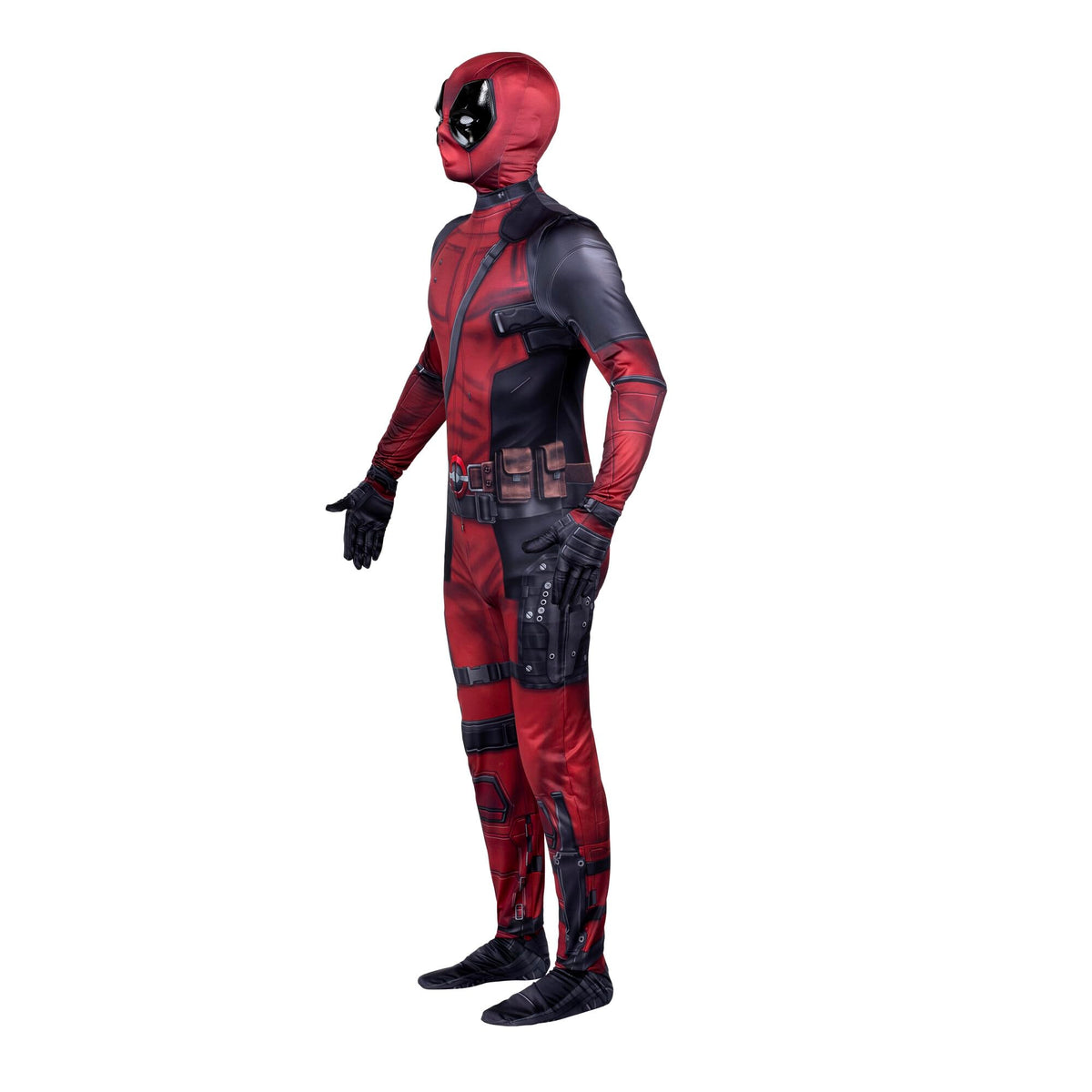 MARVEL Deadpool Official Adult Deluxe Zentai Halloween Costume - Stretch Spandex with Wrist Slits (XXS)