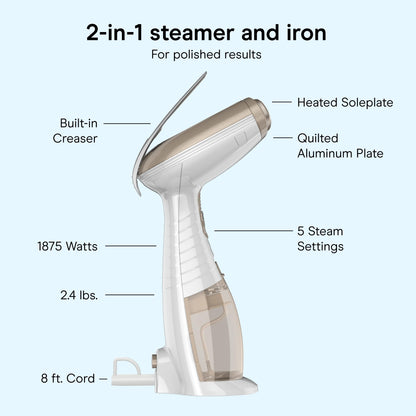 Conair Turbo Extreme Steam Hand Held Fabric Steamer, White/Champagne, One Size Conair