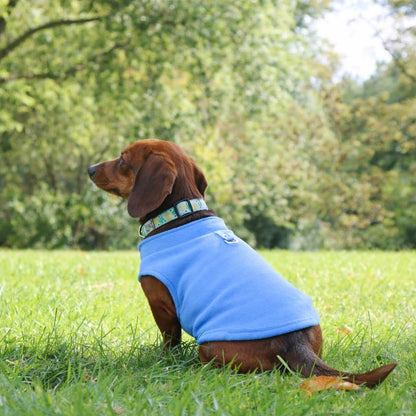 JACKO & CO Dog Fleece Vest Sweater with Leash Ring, Blue L (Dogs 10-16 lbs) 🍁 All In One Marketplace Canada