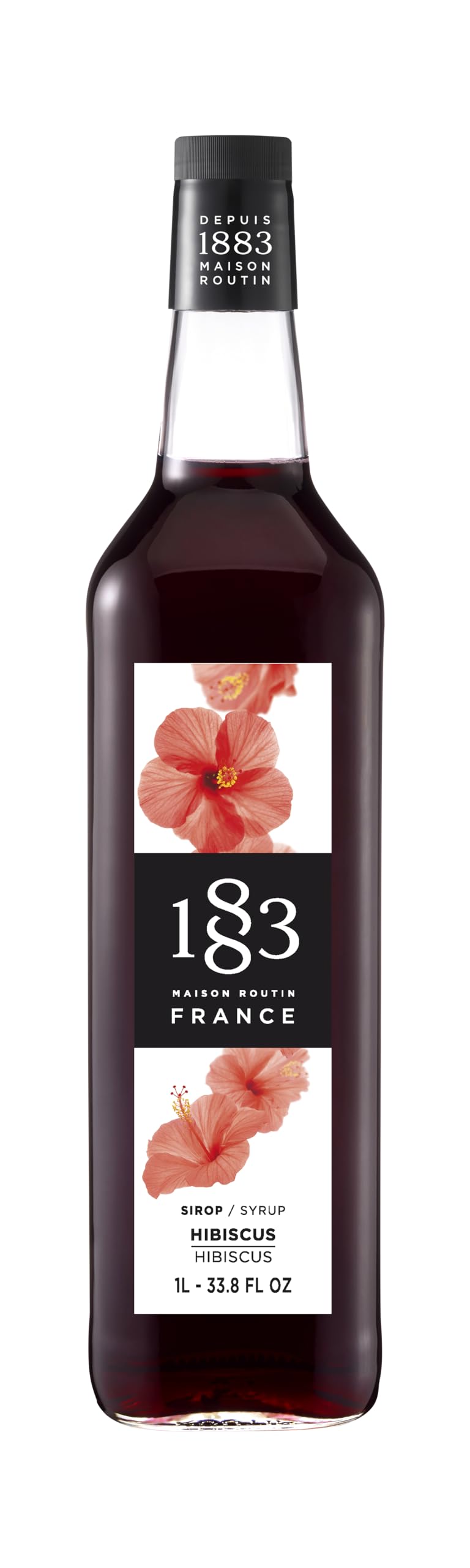 Maison Routin 1883 Hibiscus Syrup 1L Glass Bottle 1883 MAISON ROUTIN