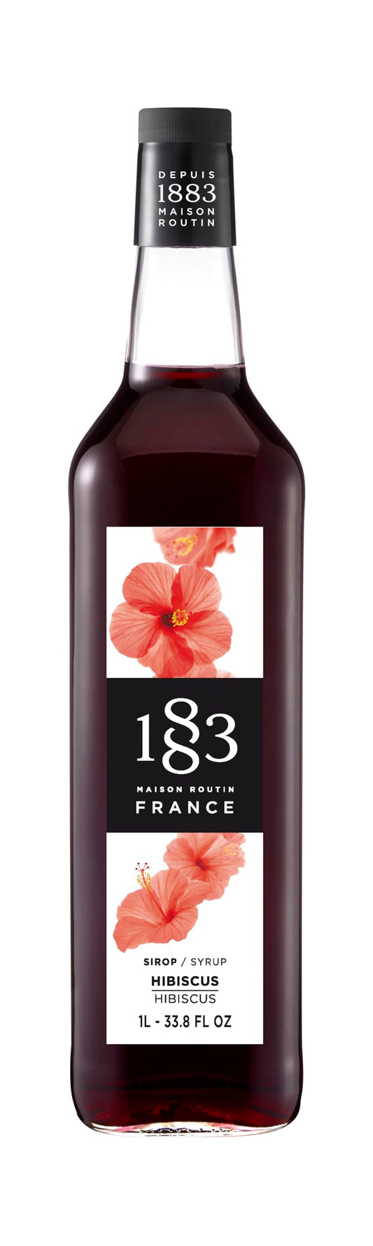 Maison Routin 1883 Hibiscus Syrup 1L Glass Bottle 1883 MAISON ROUTIN
