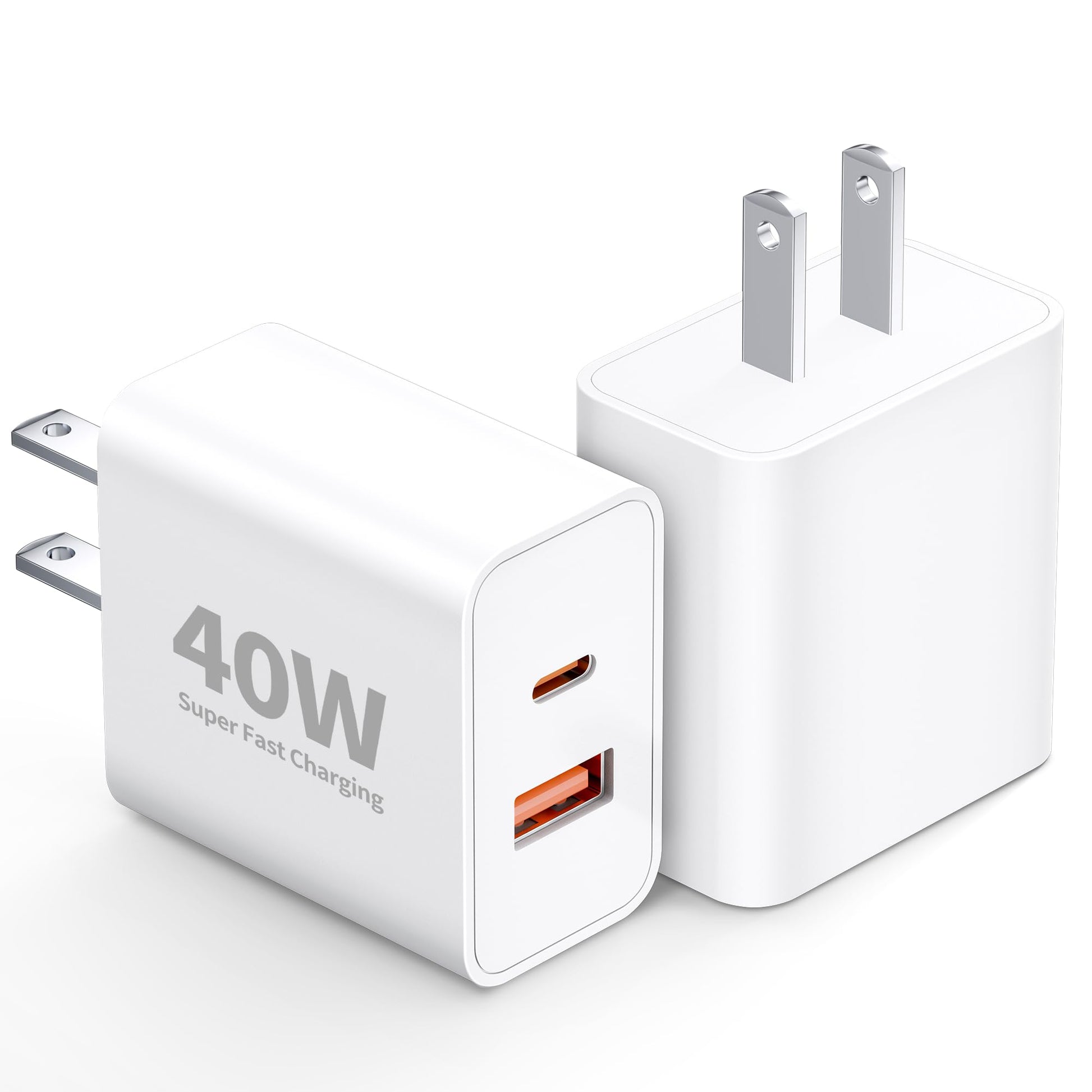 USB C Charger Block, 2Pack 40W Dual Port Type C Fast Wall Charger Plug Cube