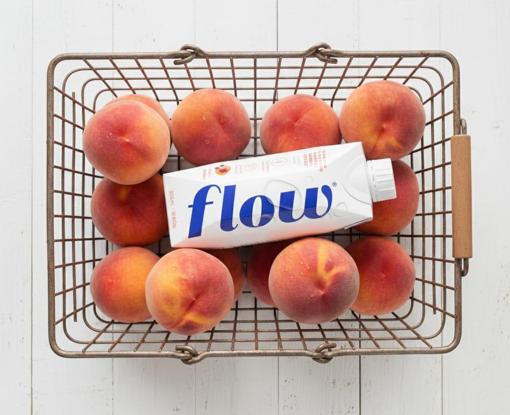 Flow Artesian Mineral Spring Water, Peach + Blueberry, 500 ml, 12 Pack
