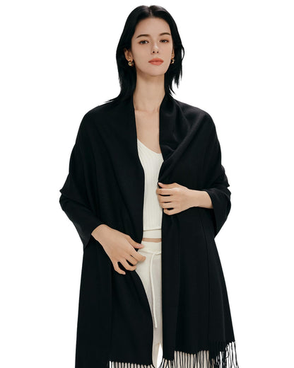 MaaMgic Women's Large Soft Feel Pashmina Shawls Wraps Light Winter Scarf,Black 🍁 All In One Marketplace Canada