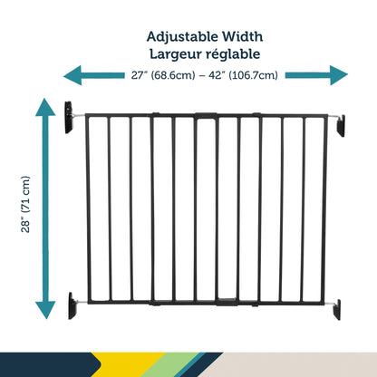 Safety 1st Top of Stairs Expanding Metal Baby Gate – Hardware-Mounted for Stairs, Hallways & Doors, Adjustable 27”-42” Wide, Pet & Dog Gate, Black 🍁 All In One Marketplace Canada