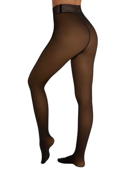 QOMEWA Plus Size Women's Fleece Lined Tights Translucent Winter Tights 🍁 All In One Marketplace Canada