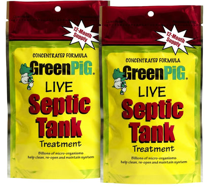 GreenPig Solutions 53 Concentrated Formula Live Septic Tank Treatment, 2 Year Supply