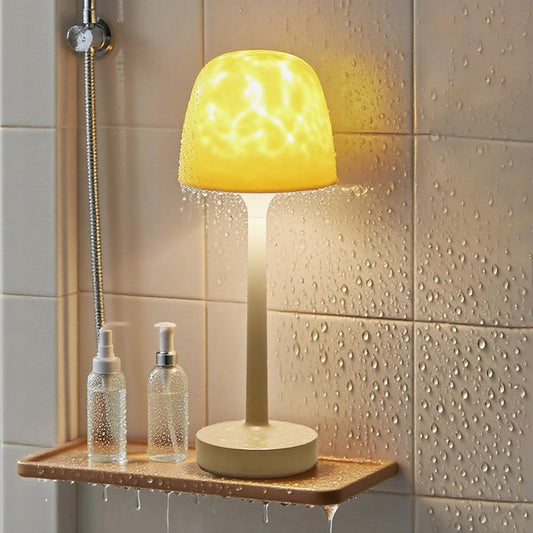 Relaxing Shower Lamp - Waterproof Bathroom Light with 16 Color Ocean Wave Projector, 6000mAh Rechargeable Shower Light with Remote & Touch Control, Cordless Lamp for Bathroom Shower Bathtub