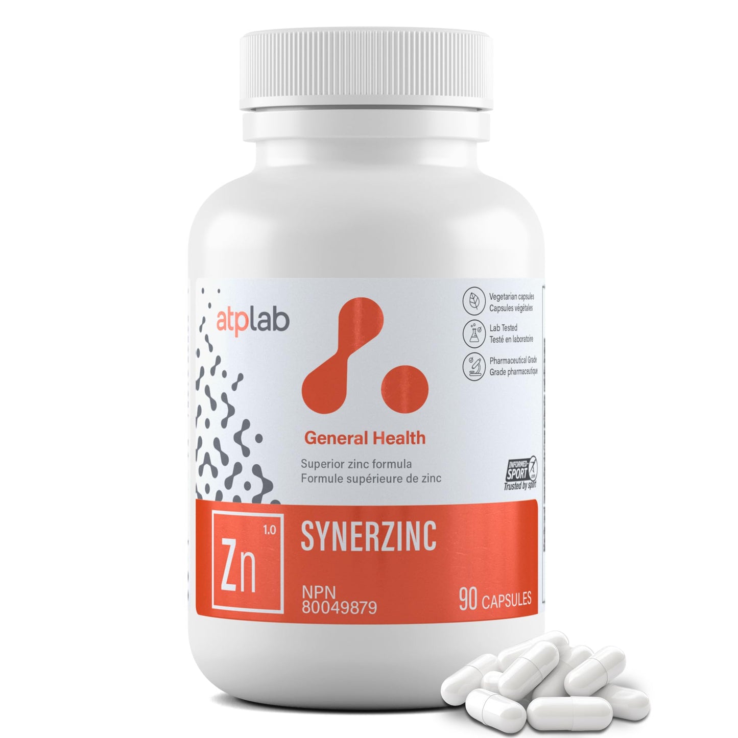 ATP LAB - Synerzinc, 90 Capsules 90-Day Supply - Zinc Supplement An Essential Mineral - Helps to Maintain Healthy Skin and Immune Function - Helps to Produce and Repair Connective Tissue - Available at All In One Marketplace Canada