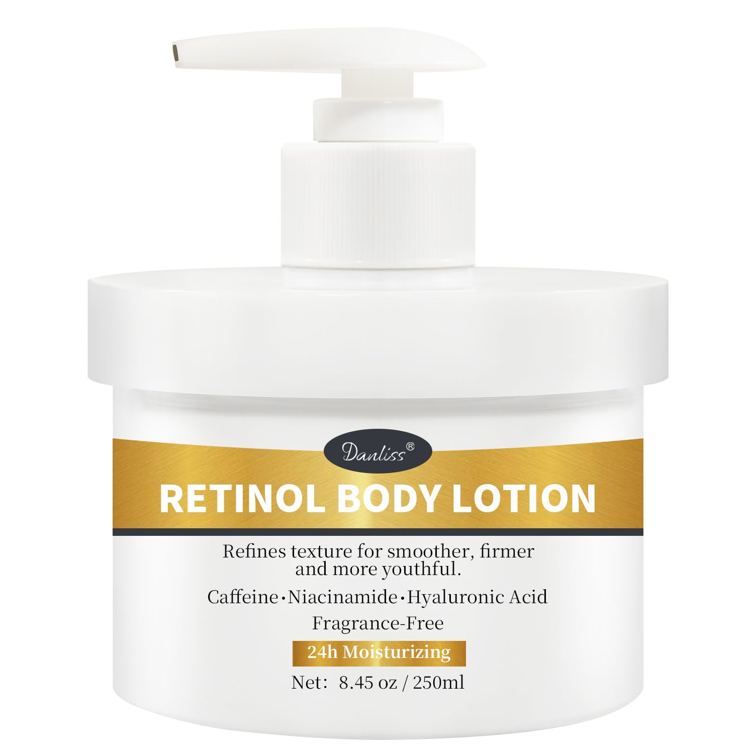 Retinol Body Lotion Fragrance-Free, Anti-Aging Firming Body Cream and Face Moisturizer with Niacinamide Hyaluronic Acid & Shea Butter, Helps Diminish the Look of Crepey Skin for Women & Men 250ml - Available at All In One Marketplace Canada