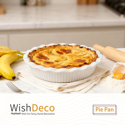 WishDeco Ceramic Pie Pan for Baking 23cm / 9inch Capacity 1500ml / 50oz 🍁 All In One Marketplace Canada
