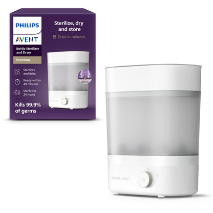Philips Avent Baby Bottle Sterilizer and Dryer Premium, Removes 99,9% of Bacteria, Chemicals Free, Capacity 6 Bottles/Teats/Accessories, Modular Space Saving Design, Model SCF293 - Available at All In One Marketplace Canada