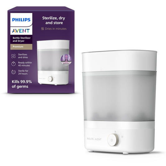 Philips Avent Baby Bottle Sterilizer and Dryer Premium, Removes 99,9% of Bacteria, Chemicals Free, Capacity 6 Bottles/Teats/Accessories, Modular Space Saving Design, Model SCF293 - Available at All In One Marketplace Canada