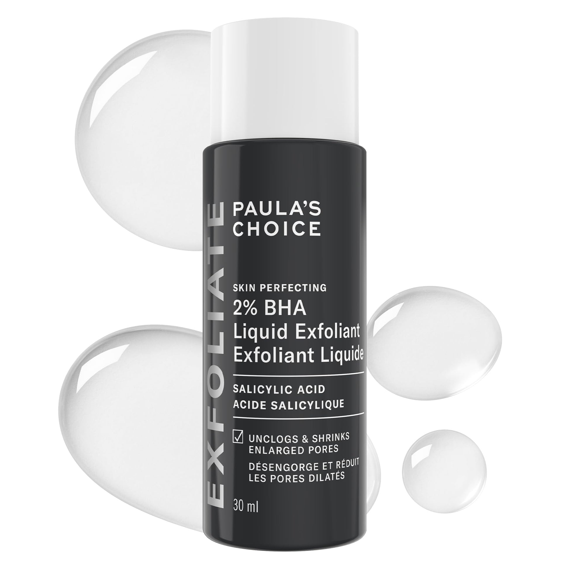 Paula's Choice SKIN PERFECTING 2% BHA Liquid Salicylic Acid Exfoliant, Daily Facial Exfoliator for Enlarged Pores, Wrinkles & Fine Lines, Fragrance-Free, Travel Size - 30 ml