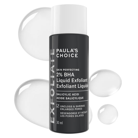 Paula's Choice SKIN PERFECTING 2% BHA Liquid Salicylic Acid Exfoliant, Daily Facial Exfoliator for Enlarged Pores, Wrinkles & Fine Lines, Fragrance-Free, Travel Size - 30 ml