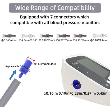Alcarefam Extra Large Blood Pressure Cuff, 22-66cm XXL Cuff for Big Arms, Replacement Adult Cuff Compatible with Omron BP Monitors, 7 Connectors - Available at All In One Marketplace Canada