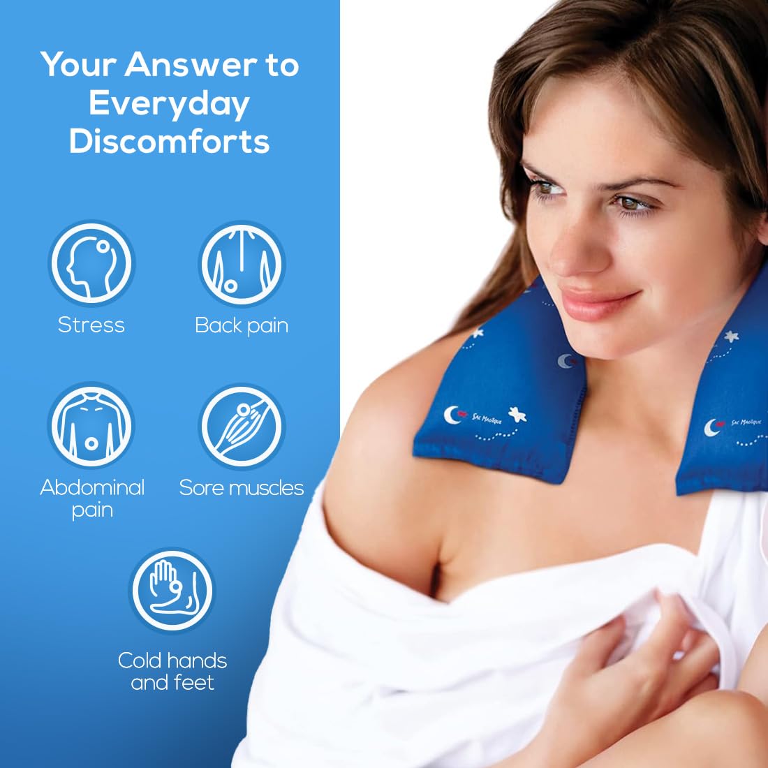 The Original Magic Bag Extended Compress, Hot/Cold Therapy for Stomach Pain Relief, Cordless Hot Cold Compress, 50 x 14 cm (19.7" X 5.5") - Available at All In One Marketplace Canada