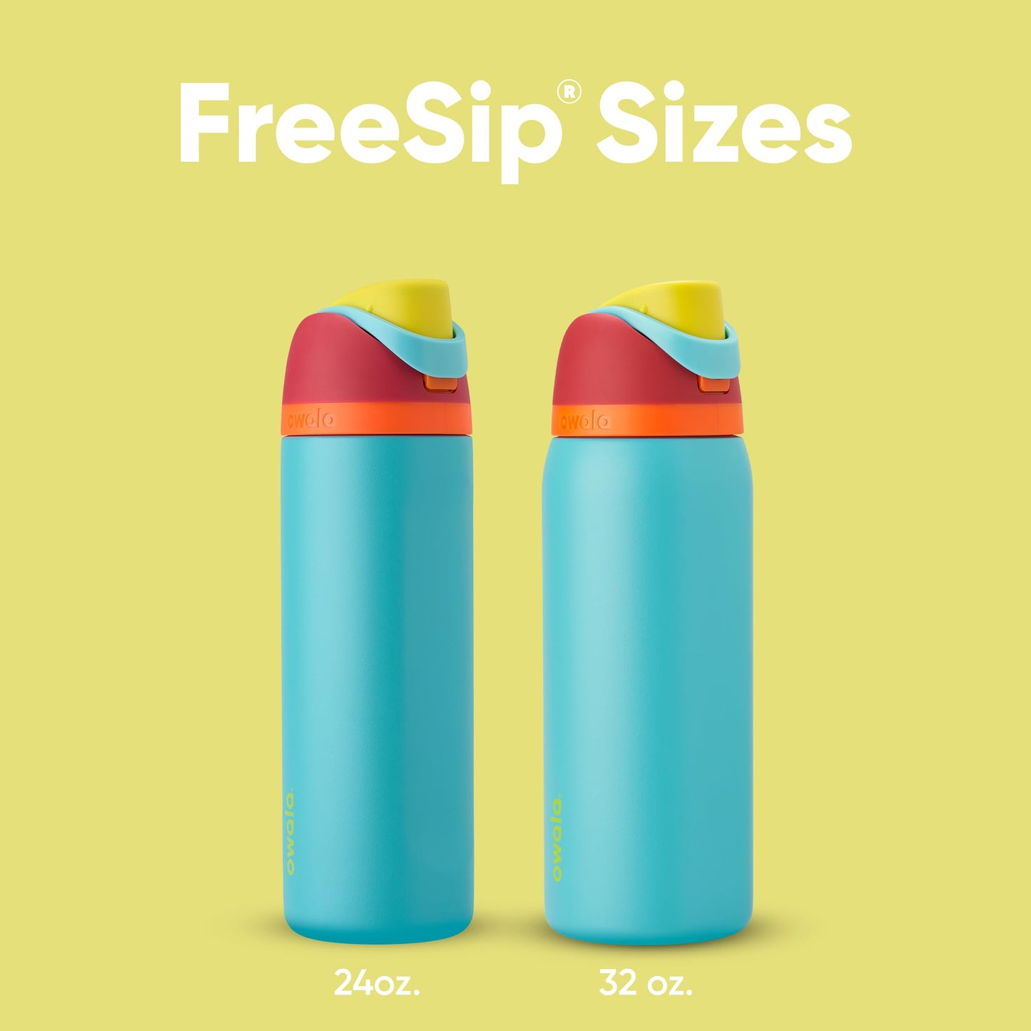 Owala FreeSip Insulated Stainless Steel Water Bottle with Straw for Sports and Travel, BPA-Free, 24-oz, Red/Aqua (Summer Sweetness)