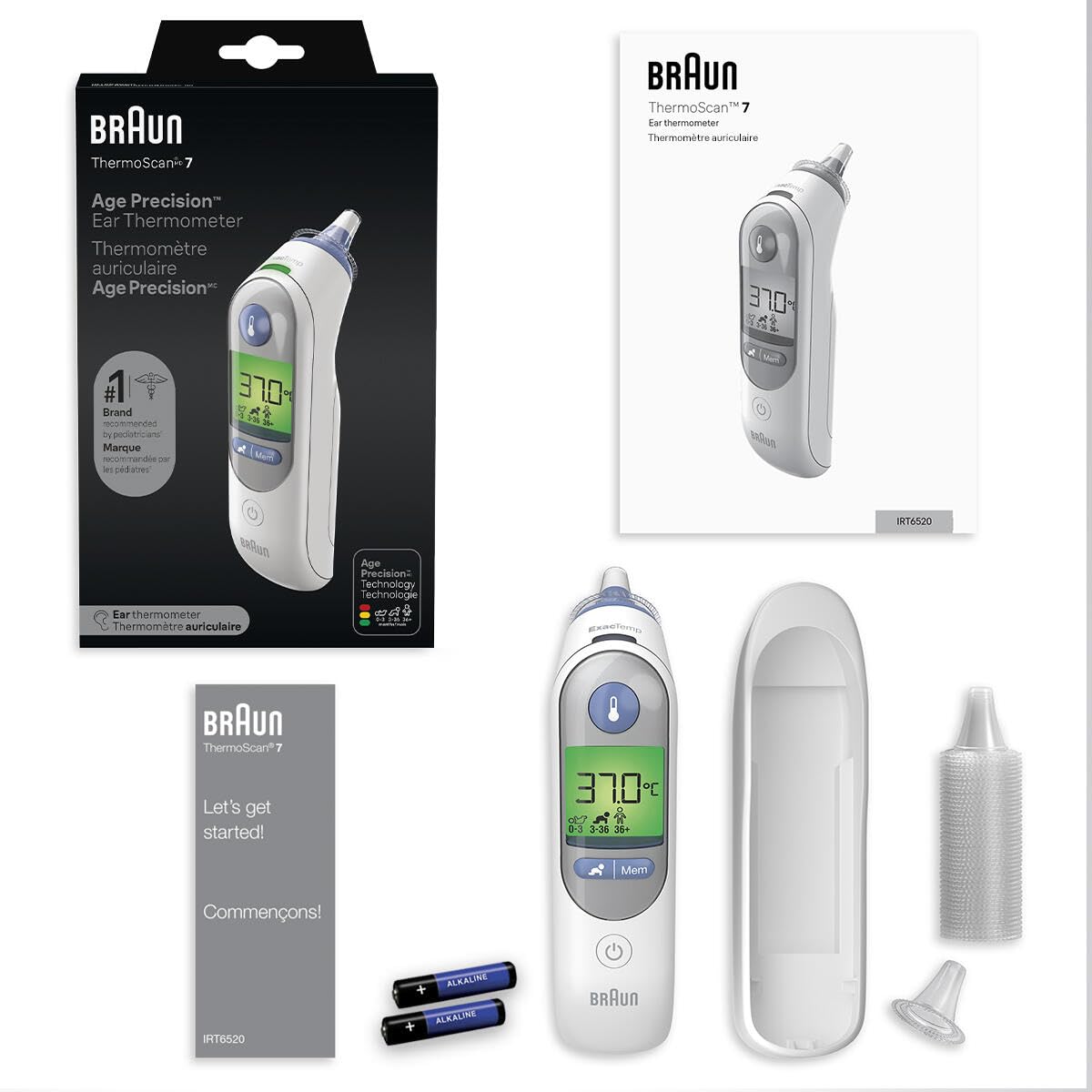 Braun IRT6520CA ThermoScan® 7 Ear Thermometer with Age Precision™ for All Age Groups, #1 Brand Among Pediatricians and Moms - Available at All In One Marketplace Canada