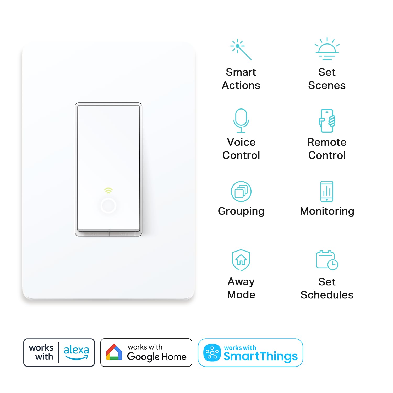 Kasa Smart 3-Way Light Switch Kit by TP-Link (HS210 KIT) - Neutral Wire and 2.4GHz Wi-Fi Connection Required, Works with Alexa and Google Home, No Hub Required, UL Certified, White,2 Count (Pack of 1)