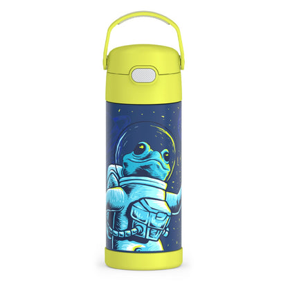 THERMOS FUNTAINER Water Bottle with Straw, 14oz, Space Frog