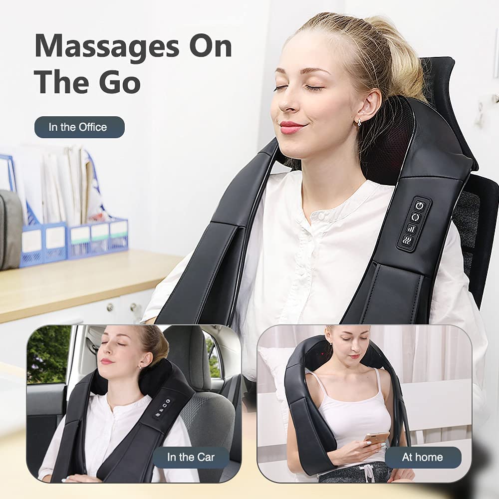 WERTYI Neck Massager with Heat Deep Tissue Electric 3D Kneading 🍁 All In One Marketplace Canada