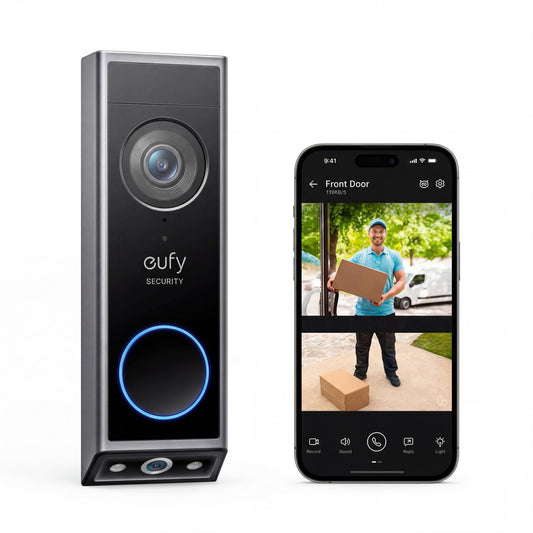 eufy Security Video Doorbell E340 (Battery Powered), Dual Cameras with Delivery Guard, 2K Full HD and Color Night Vision, HomeBase S380 Compatible, No Monthly Fee