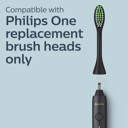 Philips One by Sonicare Rechargeable Toothbrush, 1 Brush Head, Black Philips Sonicare