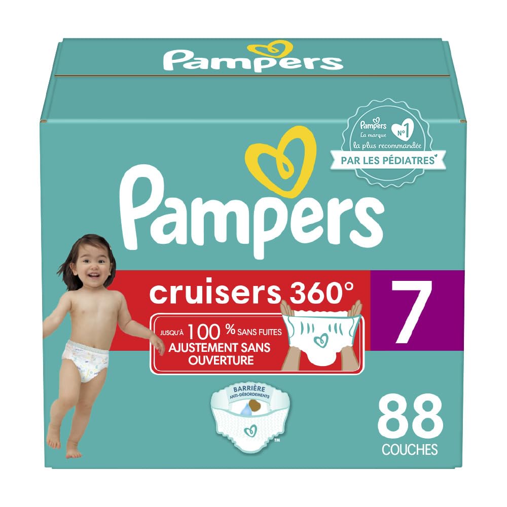 Pampers Cruisers 360 Pull-On Diapers, Size 7, Babyproof up to 100% leakproof diaper, 1 Pack (Count of 88)